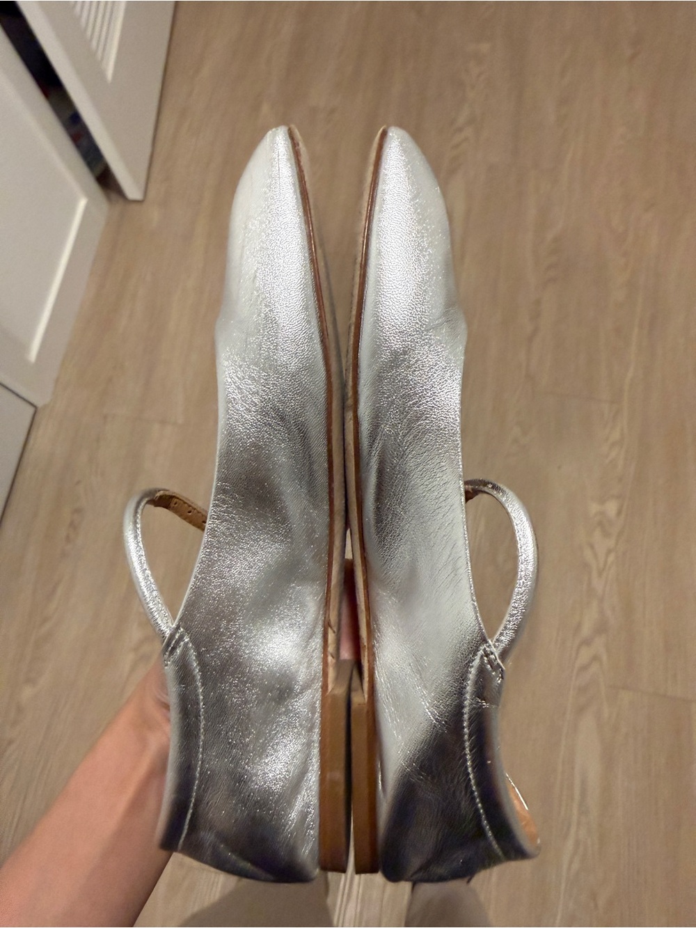 Aeyde Silver Mary Jane Ballet Flats - Picture 4 of 7